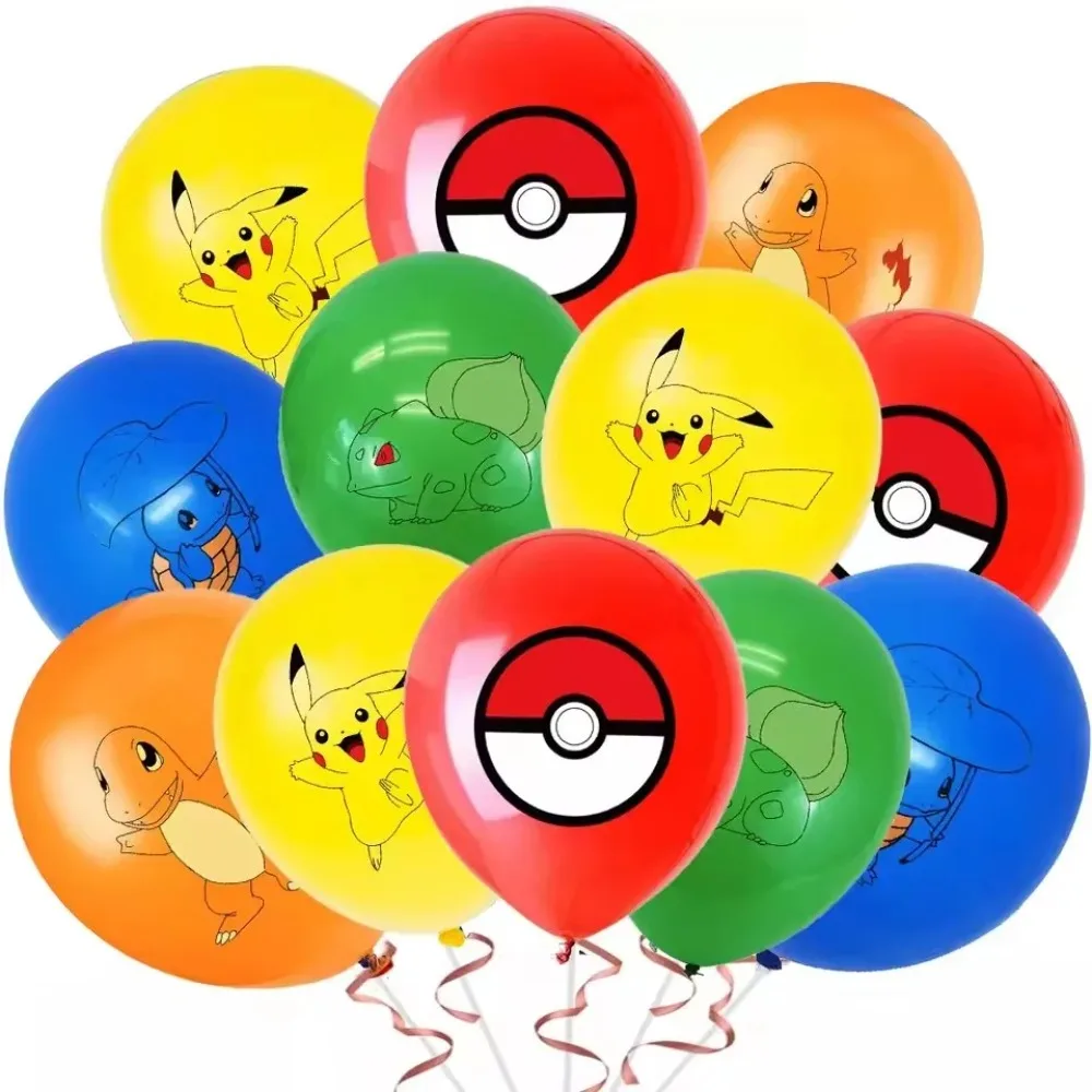 Party Supplies - 10 stuks Pokémon-bedrukte latexballonnen, schattige cartoonmotieven,