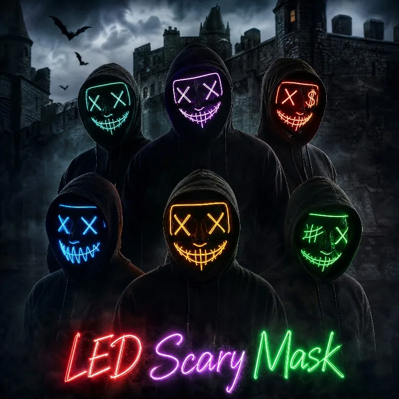 Led Purge Mask Halloween - 2026 Halloween Party Benodigdheden Lichtgevend LED