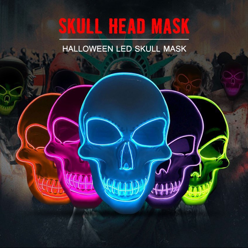 Led Purge Mask Halloween - Halloween Horror Schedelmasker LED Koudlichtmasker LED