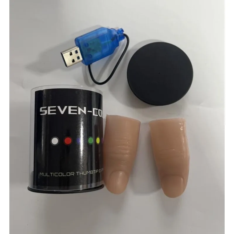 Thumb Tip Magic Trick Set - Zeven kleuren LED-licht Duimtips Superlichte goocheltrucs
